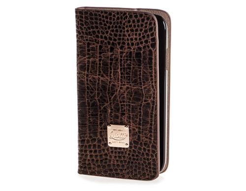 QIOTTI Custodia cover a libro per Samsung Galaxy S4 Slim Carrier Croco nero